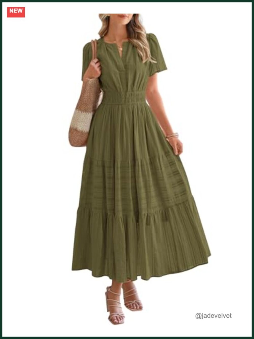 BTFBM Women's Beach Maxi Dress V-Neck Short Sleeve Tiered Ruffle with Pockets